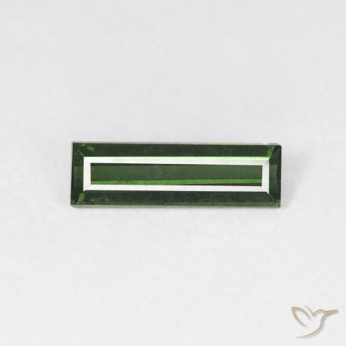 0.75ct Naturale Medium Dark-Green Tormalina, Taglio a baguette, VS