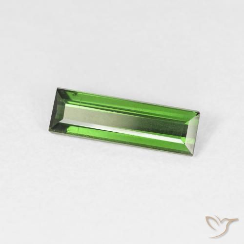 Tormalina Medium Dark-Green naturale da 0.75 ct, Taglio a baguette, VS