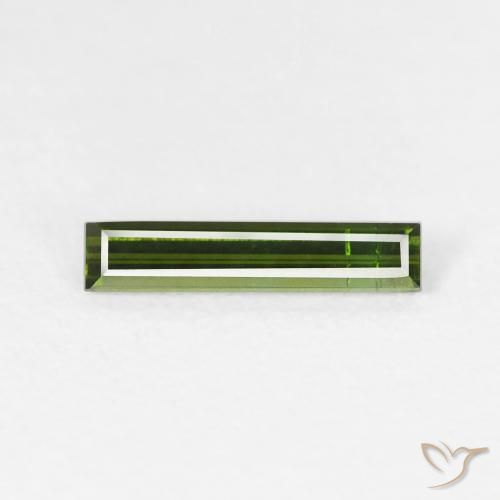 0.52ct Naturale Verde giallastro Tormalina, Taglio a baguette, VS-SI