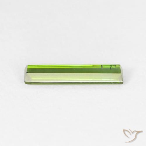 Tormalina Verde giallastro naturale da 0.52 ct, Taglio a baguette, VS-SI