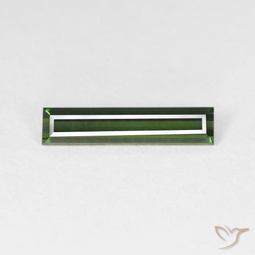 1.17ct Naturale Medium Dark-Green Tormalina, Taglio a baguette, VS