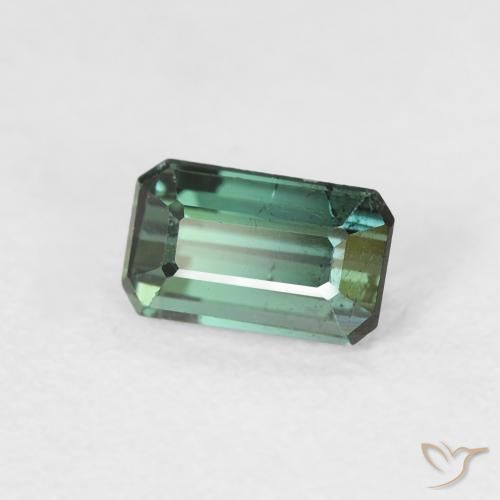 Tormalina Verde multicolore naturale da 0.66 ct, Ottagonale / Taglio smeraldo, VS-SI