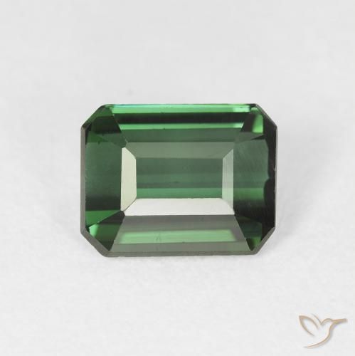 1.51ct Naturale Verde marroncino Tormalina, Taglio smeraldo, VVS-VS