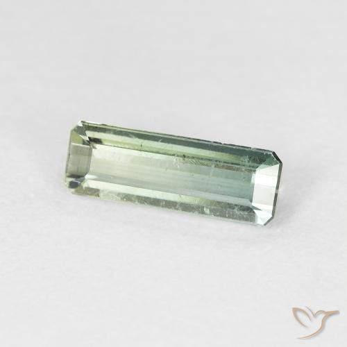 Tormalina Verde bosco pallido naturale da 1.34 ct, Ottagonale / Taglio smeraldo, VS