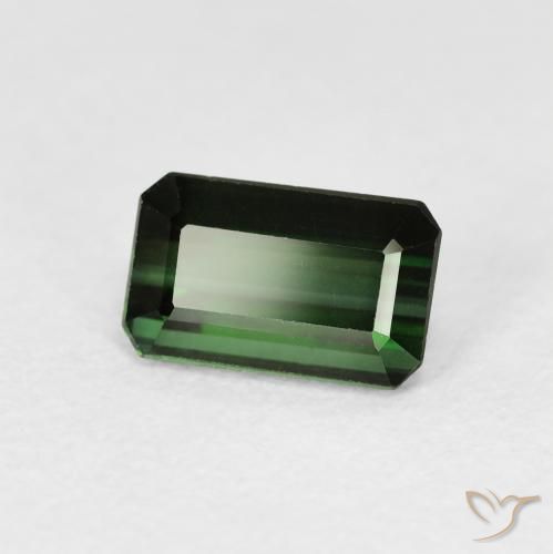 Tormalina Verde foresta naturale da 1.30 ct, Ottagonale / Taglio smeraldo, VS