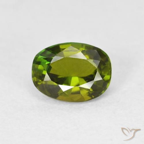 1.08ct Naturale Verde medio Tormalina, Ovale, VVS-VS