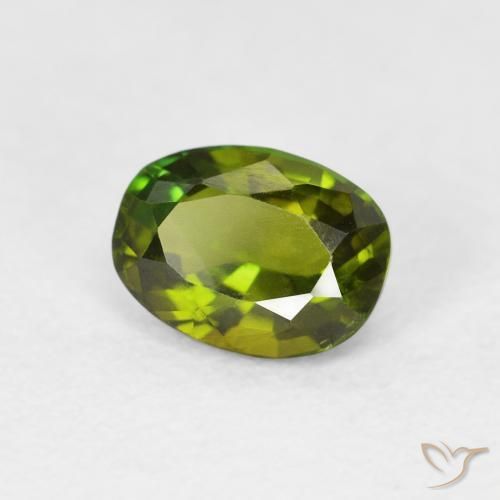 Tormalina Verde medio naturale da 1.08 ct, Ovale, VVS-VS