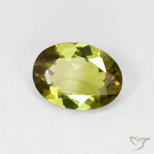 Tormalina Caldo terroso verde naturale da 1.03 ct, Ovale, VVS-VS