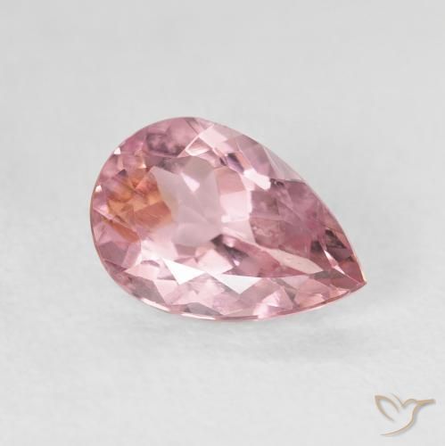 Tormalina Rosa shocking chiaro naturale da 1.38 ct, Forma a pera, VVS-VS