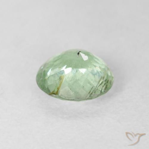 Tormalina Verde Giallastro chiaro naturale da 0.86 ct, Rotondo, VS-SI