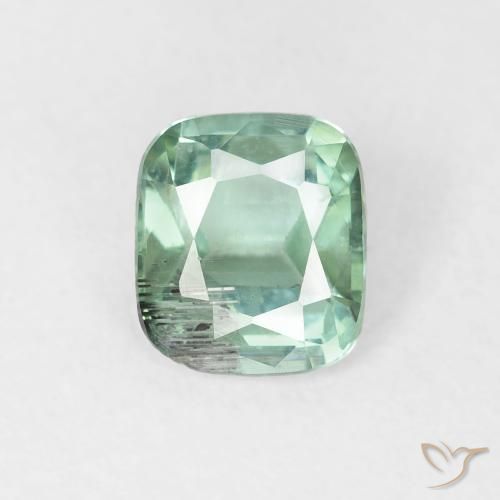 0.85ct Naturale Verde bluastro Tormalina, Cuscino, VS-SI