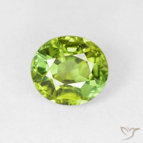 1.65ct Naturale Verde chiaro e vivace Tormalina, Ovale, VVS-VS