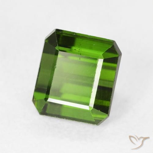 Tormalina Verde scuro naturale da 1.28 ct, Ottagonale / Taglio smeraldo, VS