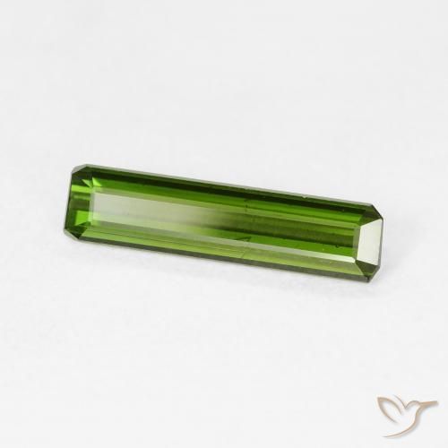 Tormalina Verde caldo naturale da 1.29 ct, Ottagonale / Taglio smeraldo, VVS-VS