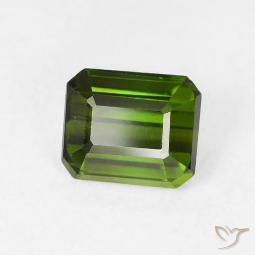 Tormalina Verde terroso naturale da 0.80 ct, Ottagonale / Taglio smeraldo, VS