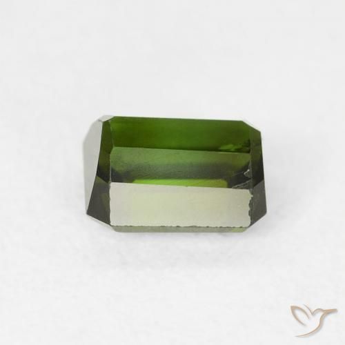 Tormalina Verde terroso naturale da 0.80 ct, Ottagonale / Taglio smeraldo, VS