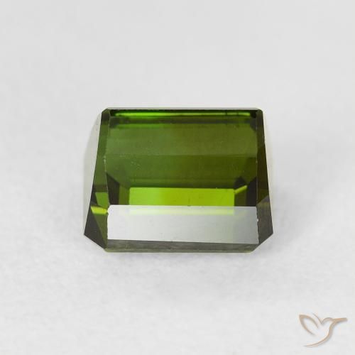 Tormalina Verde scuro naturale da 1.47 ct, Ottagonale / Taglio smeraldo, VVS