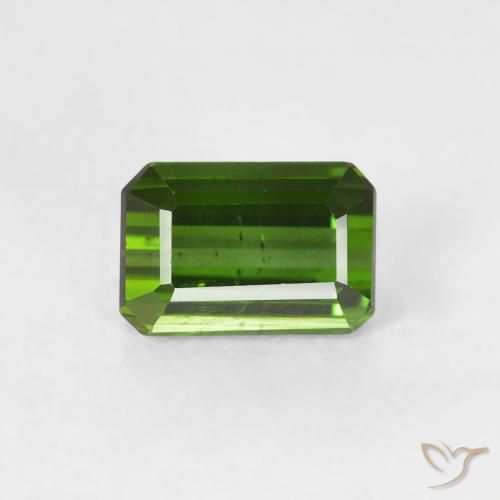 0.60ct Naturale Verde scuro Tormalina, Taglio smeraldo, VS