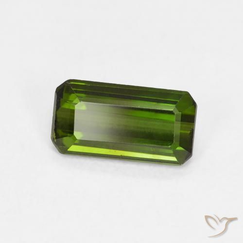 Tormalina Verde terroso naturale da 0.88 ct, Ottagonale / Taglio smeraldo, VVS-VS