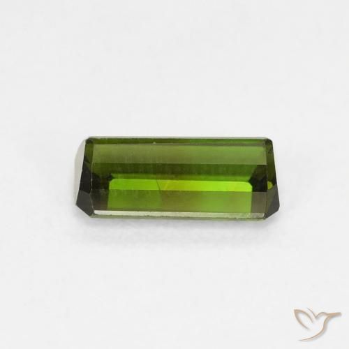 Tormalina Verde terroso naturale da 0.88 ct, Ottagonale / Taglio smeraldo, VVS-VS