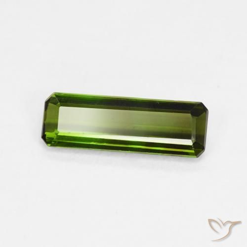 Tormalina Verde scuro naturale da 1.08 ct, Ottagonale / Taglio smeraldo, VVS-VS