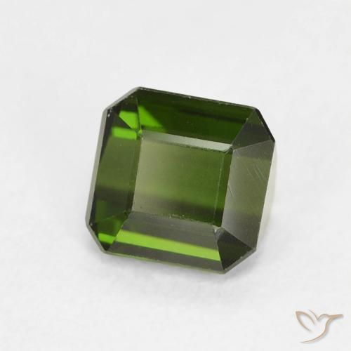 Tormalina Verde terroso naturale da 0.94 ct, Ottagonale / Taglio smeraldo, VVS