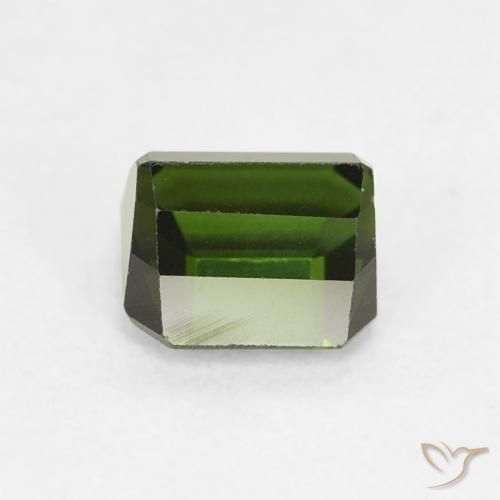 Tormalina Verde terroso naturale da 0.94 ct, Ottagonale / Taglio smeraldo, VVS