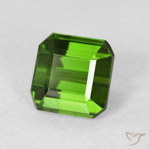 Tormalina Verde scuro naturale da 0.64 ct, Ottagonale / Taglio smeraldo, VVS-VS