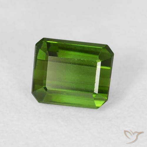 Tormalina Verde terroso naturale da 0.72 ct, Ottagonale / Taglio smeraldo, VS