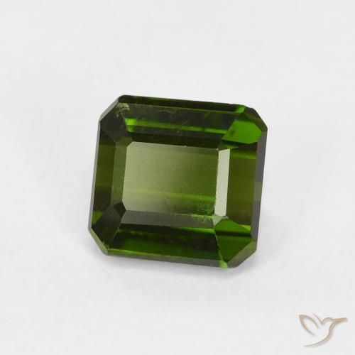 Tormalina Verde scuro naturale da 0.98 ct, Ottagonale / Taglio smeraldo, VS