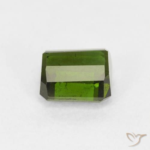 Tormalina Verde scuro naturale da 0.98 ct, Ottagonale / Taglio smeraldo, VS