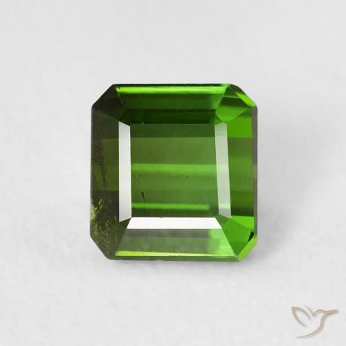 0.80ct Naturale Verde foresta Tormalina, Taglio smeraldo, VS