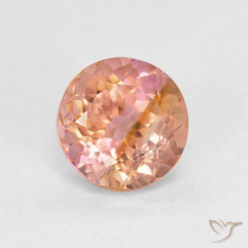 1.41ct Naturale Rosa arancione Tormalina, Rotondo, VS
