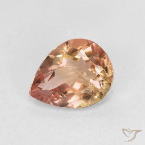 1.35ct Naturale Light Earth Orange Tormalina, Forma a pera, VS