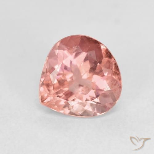 1.28ct Naturale Rosa rossastra Tormalina, Forma a pera, VS
