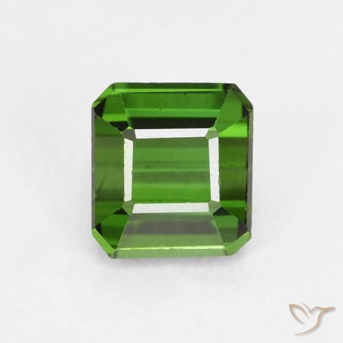 0.80ct Naturale Medium Dark-Green Tormalina, Taglio smeraldo, VVS