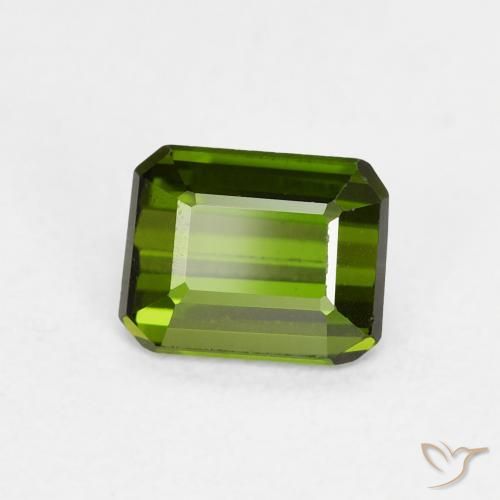 Tormalina Verde scuro naturale da 0.75 ct, Ottagonale / Taglio smeraldo, VVS-VS