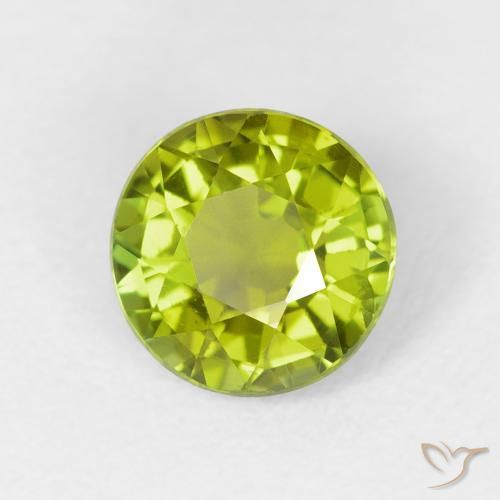 Tormalina Verde oliva naturale da 1.52 ct, Rotondo, VS