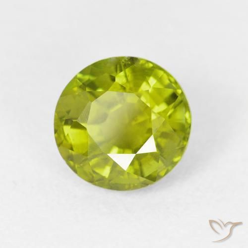 Tormalina Verde oliva naturale da 1.52 ct, Rotondo, VS