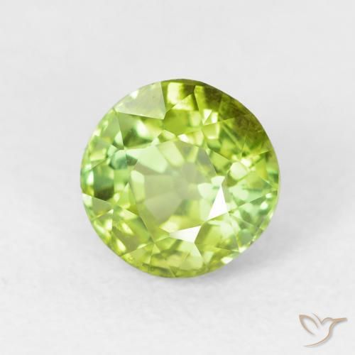Tormalina Verde chiaro e vivace naturale da 1.38 ct, Rotondo, VS