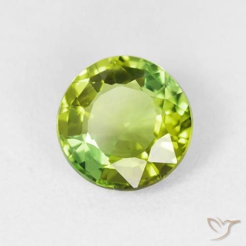 Tormalina Verde chiaro naturale da 1.67 ct, Rotondo, VS