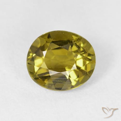 1.75ct Naturale Verde giallastro Tormalina, Ovale, VS