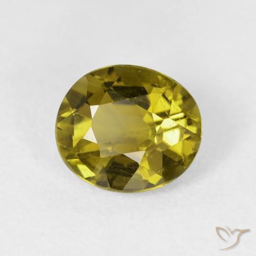 Tormalina Verde giallastro naturale da 1.75 ct, Ovale, VS