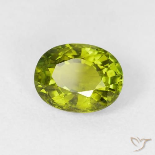 Tormalina Verde acceso naturale da 1.39 ct, Ovale, VS