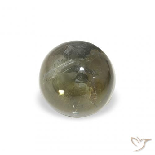 Tormalina Verde giallastro naturale da 1.11 ct, Rotondo, Trasparente