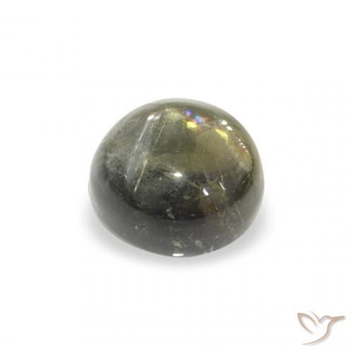 Tormalina Verde giallastro naturale da 1.11 ct, Rotondo, Trasparente