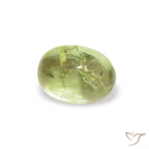Tormalina Verde caldo naturale da 0.77 ct, Ovale, Trasparente