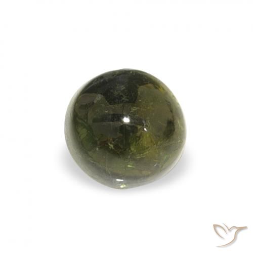 0.54ct Naturale Verde scuro Tormalina, Rotondo, Trasparente