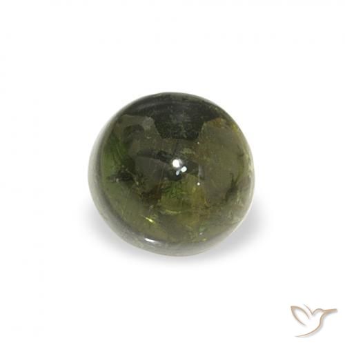 Tormalina Verde scuro naturale da 0.54 ct, Rotondo, Trasparente