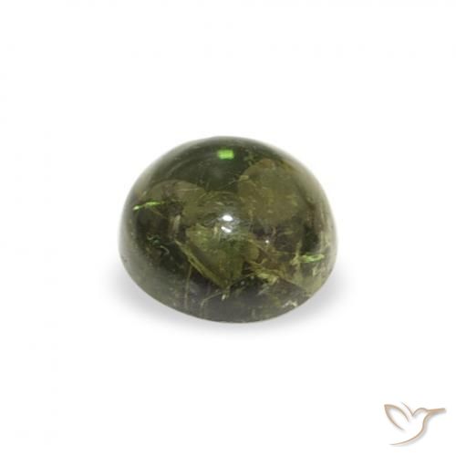 Tormalina Verde scuro naturale da 0.54 ct, Rotondo, Trasparente